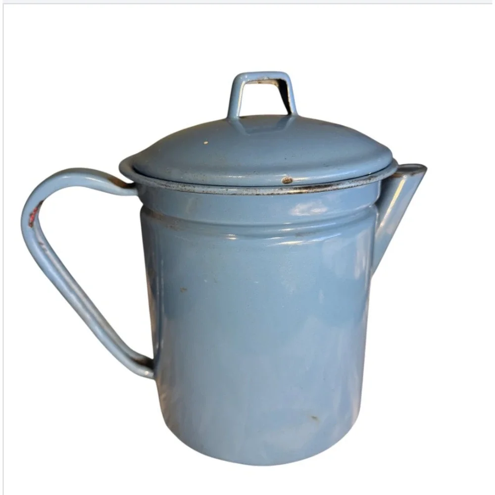 Vtg Blue Enamelware 6